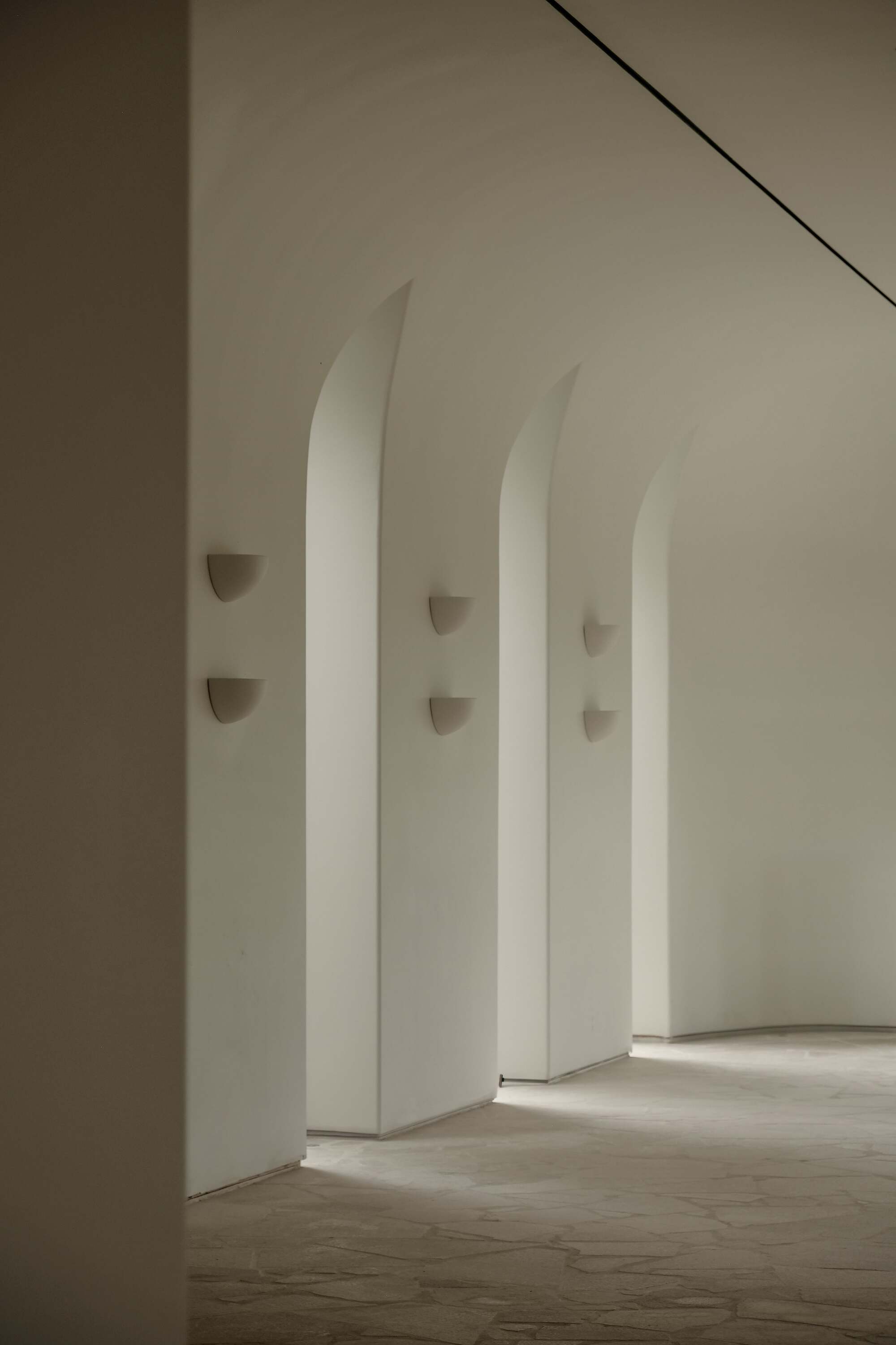 Light pours in through cathedral style windows